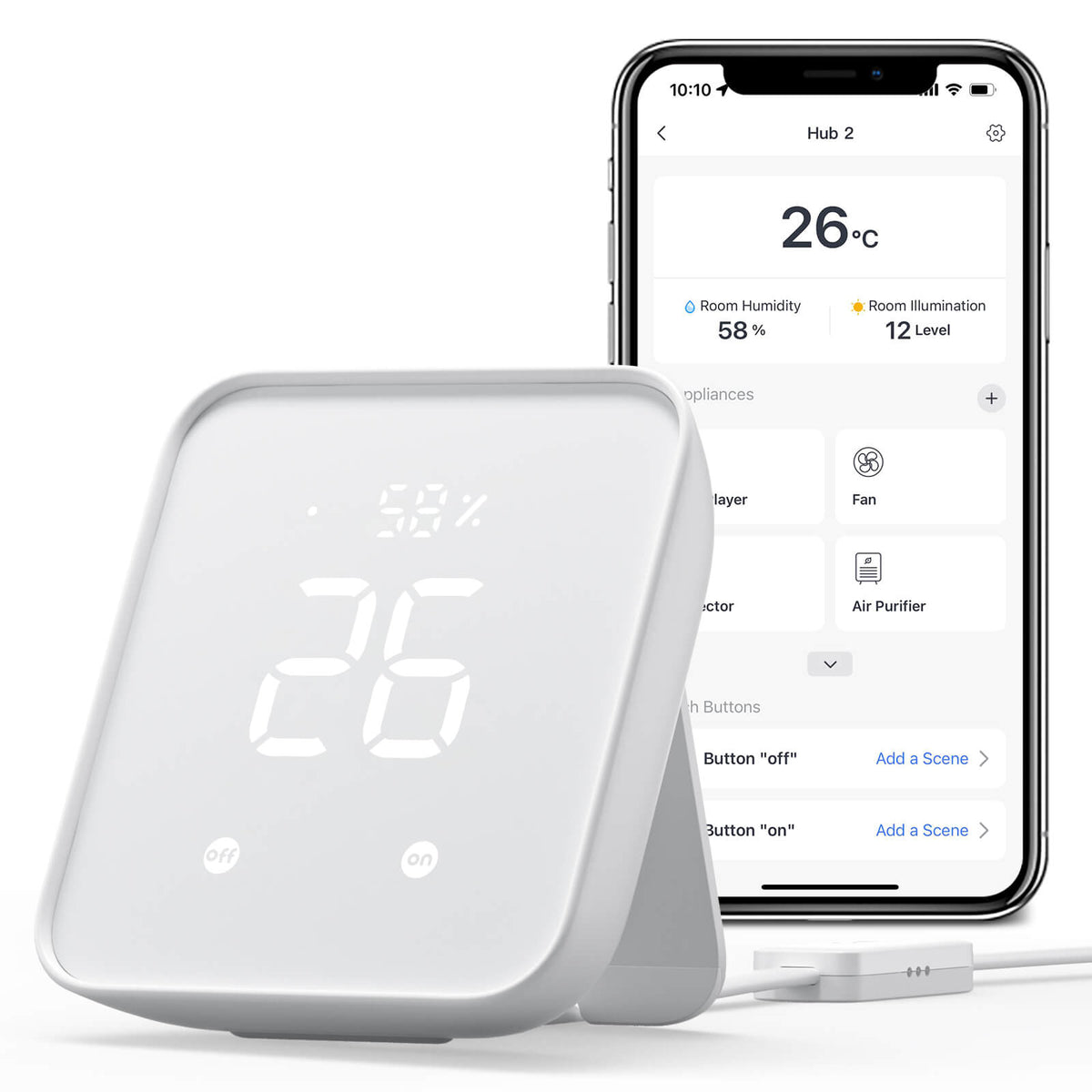 SwitchBot カーテン、SwitchBot hub2 SwitchBot Hub 2 | Smart Wi-Fi Hygrometer & Infrared Remote Hub