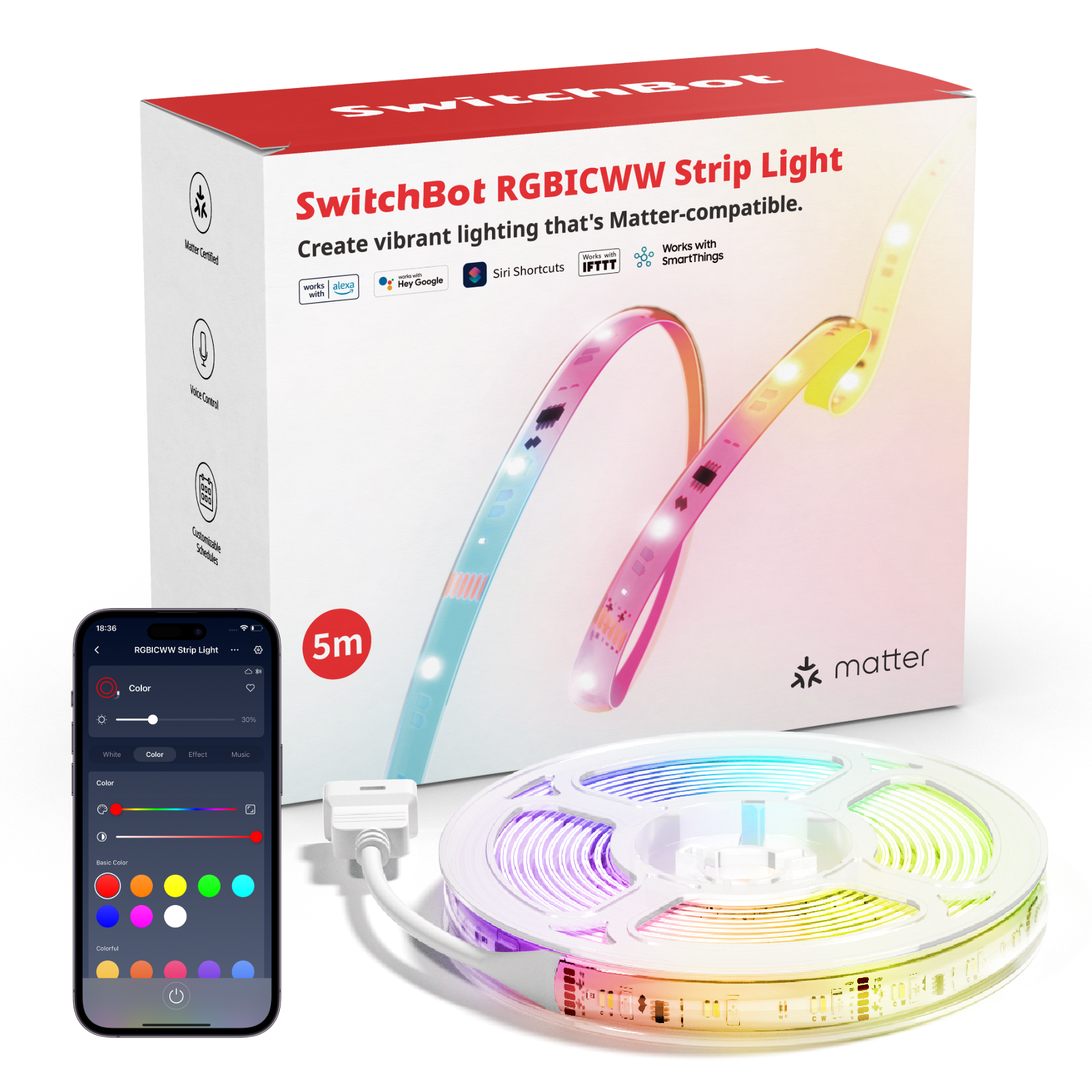 SwitchBot RGBICWW Strip Light - SwitchBot UK
