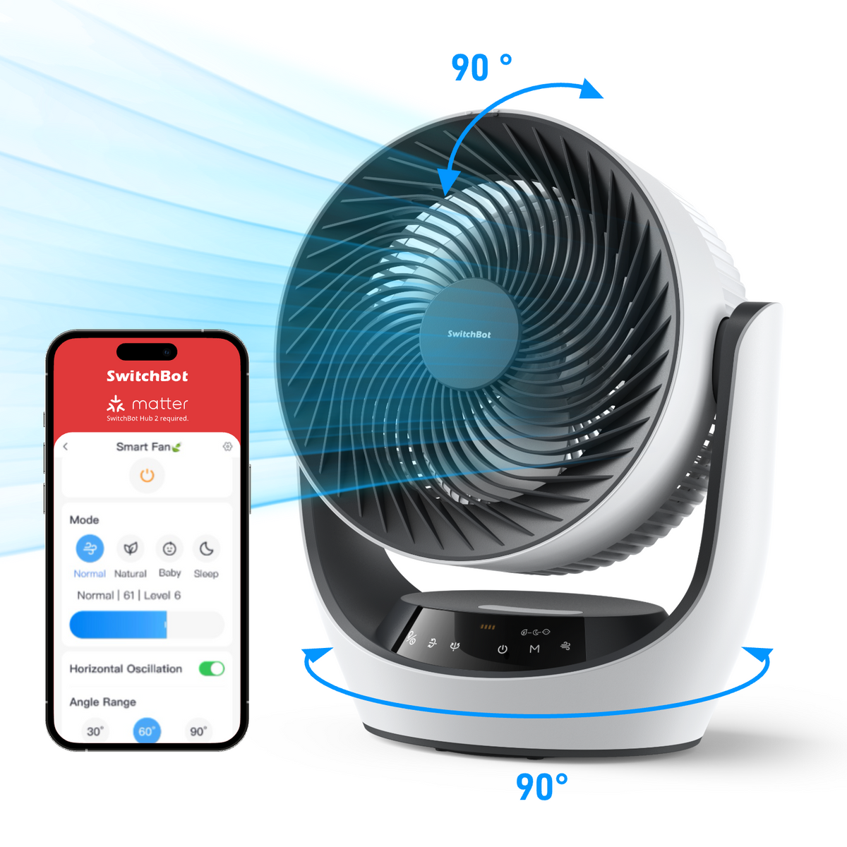 SwitchBot Smart Circulator Fan | Automated Air Control with Hub 2 ...