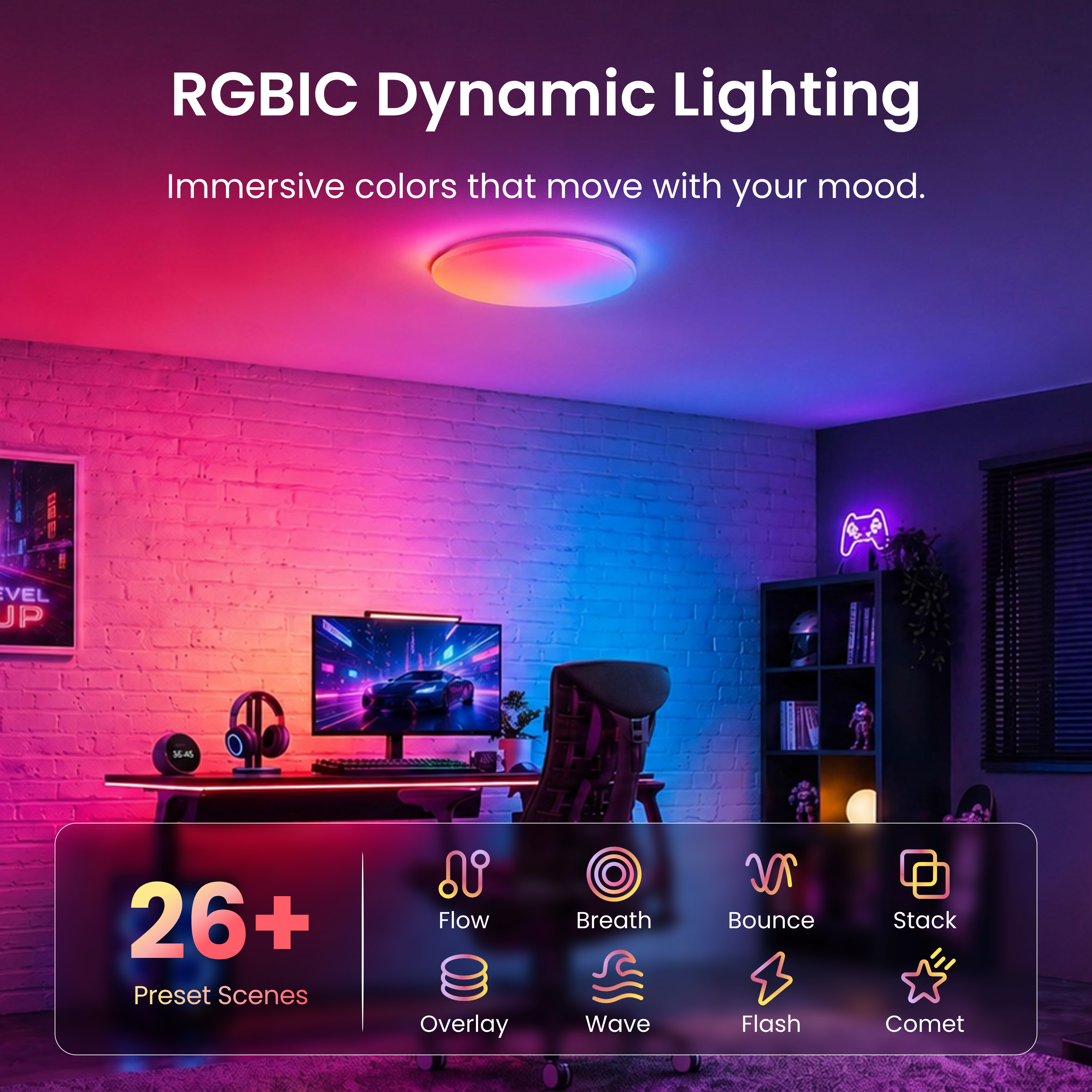 SwitchBot RGBICWW Ceiling Light 12inch